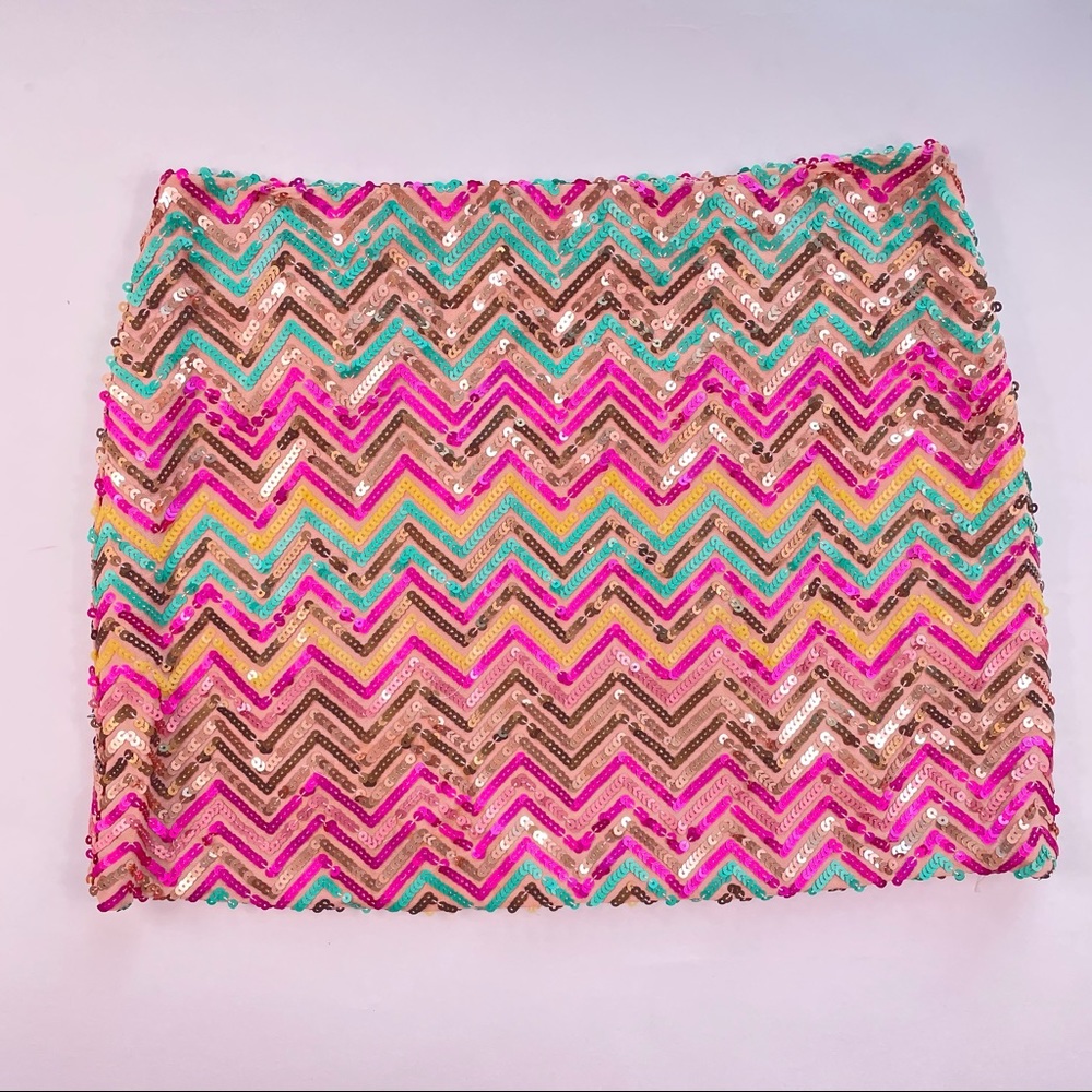 Beautiful Multi Colored Sequin Mini Skirt
